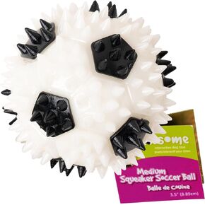 Gnawsome 3.5" Squeaker Soccer Ball Dog Toy - Medium, Promotes Dental and Gum Health for Your Pet, Colors Will Vary, All Breed Sizes in Kuwait