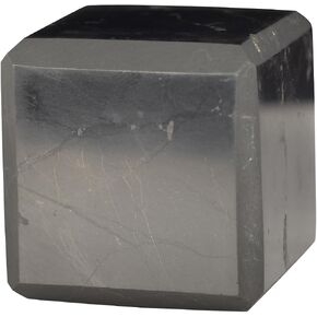 Authentic Shungite Cube Polished 40 mm / 1.57" Chakra Energy Natural Healing Crystal Real Black Cube Home Office Protection Desk Decor Meditation Reiki Grounding Stone in Kuwait
