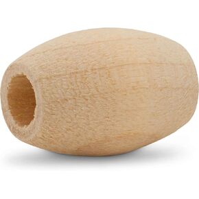 Wooden Oval Beads, 1 Inch, Pack of 25 Unfinished Wood Beads for Jewelry Creations, Crafting and DIY Decor, by Woodpeckers in Kuwait