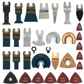 XXGO 155 Pcs Finger Oscillating Multi Tool Sanding Pads Accessories Kits Include 150 Pcs Multitool Finger Sanding Paper and 5 Pcs Multi Tool Finger Sanding Pads XG155F in Kuwait