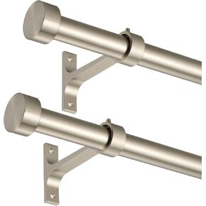 2-Pack Curtain Rod for Windows 48-84",Adjustable Window Curtain Rods with Premium Aluminum End Cap Finials and Full Surround Brackets,3/4"(0.062Feet) Diameter,Antique Bronze Drapery Rods for Curtains in Kuwait