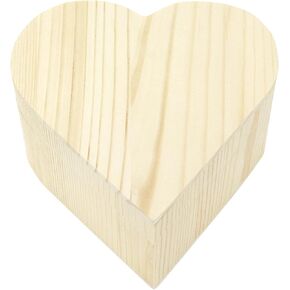 Heart-Shaped Unfinished Wooden Box Natural Pine Wood DIY Craft Wooden Boxes with Lid for Storage Crafts in Kuwait
