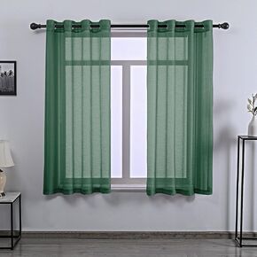 DONREN Clear White Sheer Curtains 63 Inch for Bedroom Luxury Soft Grommet Textured Voile Sheer Curtain Panels for Living Room 2 Panels in Kuwait