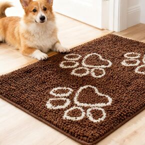 EXPAWLORER Dog Door Mat for Muddy Paws - Highly Absorbent Microfiber Dog Rug, Soft Chenille Dog Runner Rug Indoor Outdoor Floor, Non-Slip Large Pet Paw Cleaning Washable Mud Mat for Bathroom, Blue in Kuwait