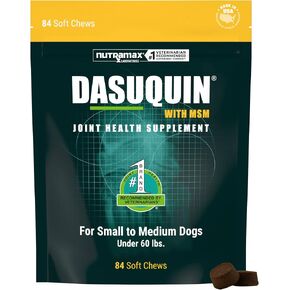 Nutramax Laboratories Dasuquin مع مكمل صحة المفاصل MSM للكلاب الصغيرة والمتوسطة - مع الجلوكوزامين، MSM، الكوندرويتين، ASU، مستخلص Boswellia Serrata، ومستخلص الشاي الأخضر، 84 مضغ ناعم in Kuwait