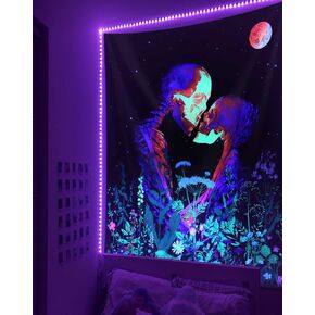 ADDWel Blacklight Frog Tapestry, Hippie Alien Tapestry Glow In The Dark, UV Reactive Black Light Upright Posters Wall Hanging for Bedroom Dorm Living Room Backdrop Decor in Kuwait
