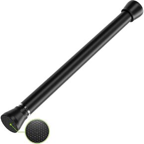 Black Tension Rods 18 to 28 Inch Curtain Rods No Drilling Small Tension Rod Spring Curtain Rod Adjustable Curtain Rod Expandable Pressure Spring Tension rods for Closet, Kitchen in Kuwait