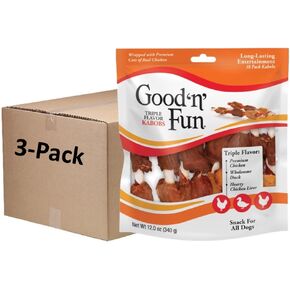 Good'n'Fun Triple Flavored Rawhide Kabobs for Dogs, 12 Oz (3 Pack) in Kuwait