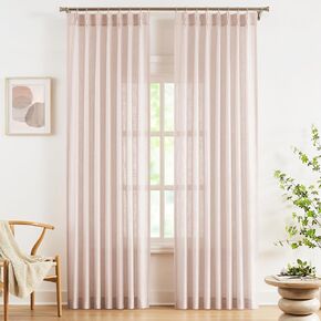 WEST LAKE Pink Bailey Pinch Pleated Curtains for Bedroom Living Room,French Pleat Light Filtering Drapes 112 Inches Length,Modern Window Treatment,40" Wx112 L,Pack of 2 in Kuwait