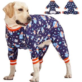 LovinPet Large Dog Clothes: Pajamas for Large Dogs, Slim Fit/Lightweight Pullover Dog PJ's, Full Coverage/Animals Allover Pink Print/Pet Pajamas/XL in Kuwait