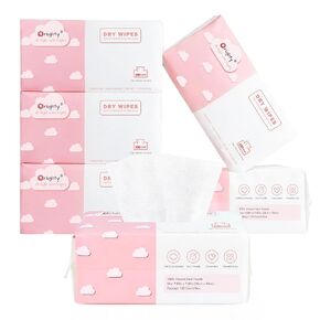 Orighty Baby Dry Wipes - Super Soft & Gentle Baby Washcloths, Use Wet or Dry, 100% Unscented Tissue for Baby Sensitive Skin, Ideal for Diaper Changes, Feeding, Nursing, Runny Nose & Drool, 600 Count in Kuwait