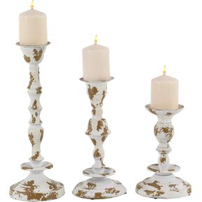 Deco 79 Metal Candelabra, 17" x 17" x 19", White in Kuwait