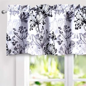 DriftAway Acacia Floral Blossom Watercolor Printed 100 Percent Blackout Thermal Insulated Window Curtain Valance Rod Pocket Single 52 Inch by 14 Inch Plus 2 Inch Header Yellow in Kuwait