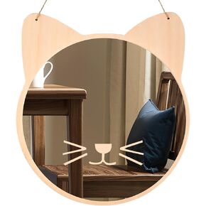 iCAGY Plastic Kids Mirror for Wall - Kids Safety, Hanging, Acrylic, Non-Glass and Unbreakable - Cat Decoration Mirror for Kid's Playroom in Kuwait
