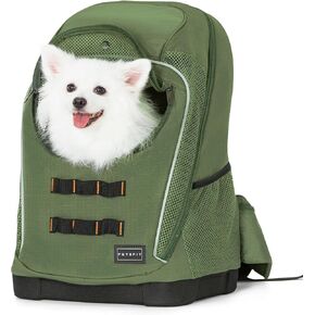 Petsfit Pet Dog Carrier Backpack with Upgraded Weight Reduction Design, Cat Dog Backpack with Large Ventilations, Easy-Fit for Traveling Hiking Camping for Small Medium Dogs and Cat, Green in Kuwait