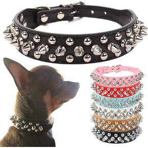 PETCARE Spiked Dog Collar Black Soft Pu Leather Funny Mushrooms Rivet Spike Studded Puppy Collar Adjustable Outdoor Pet Dog Collar for Small Medium Large Dogs Cats Chihuahua Pug Pit Bull Dog Collars in Kuwait