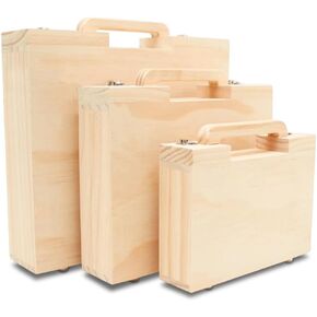 Wood Craft Suitcase 13-1/8 x 14 inch, Pack of 1 Unfinished Wooden Boxes for Crafts, Travel Memory Boxes for Keepsakes, by Woodpeckers in Kuwait