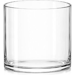 Royal Imports Flower Glass Vase Decorative Centerpiece for Home or Wedding - Cylinder Shape, 8" Tall, 6" Opening, Clear in Kuwait