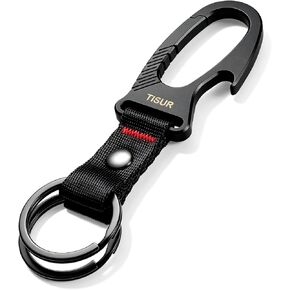 TISUR Titanium Carabiner Key Holder Anti-Lost Quick Release Heavy Duty Bottle Opener Car Key Chain for Men(Taiji+D Ring) in Kuwait