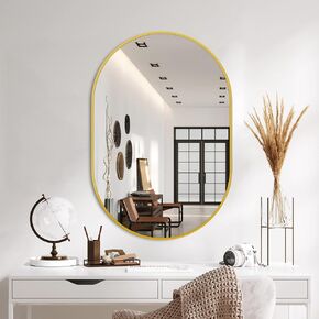 Bathroom Mirror for Wall,36''x24'',Black Oval Mirror for Bedroom Entryway Bathroom, Metal Framed Vanity Mirror(36''x24'',Black) in Kuwait