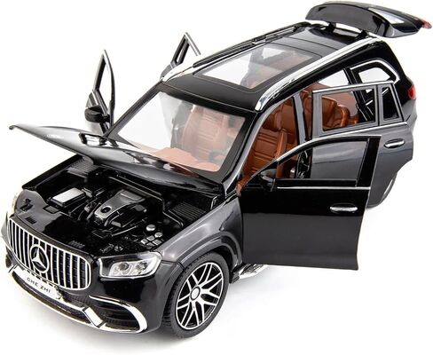 WAKAKAC Diecast Car Model Benz GLS63 AMG 1/24 Alloy Collectible Pull Back Toy Car with Light and Sound Toy Vehicle for Adult Boys Gift(Black) in Kuwait