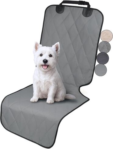 VIVAGLORY Front Dog Seat Covers, 1PACK No-Skirt Design Protectors for Bucket Seats, Quilted 600D Oxford with Anti-Slip Back for Most Cars, SUVs & MPVs, Grey in Kuwait