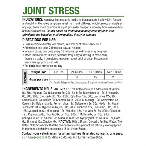 HomeoPet Joint Stress, Joint Support for Dogs and Cats, Liquid Pet Meds to Support Healthy Joint Movement, 15 Milliliters in Kuwait