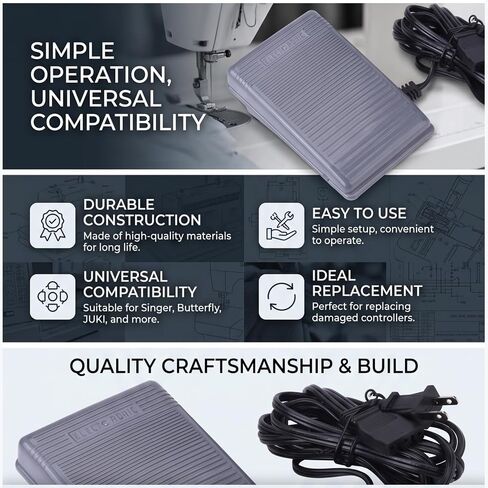 Sewing Foot Controller Pedal, 1PC Sewing Machine Foot Pedal Parts Machine Accessories(US Plug 110v) in Kuwait