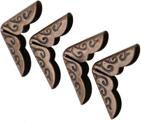 50pcs Iron Book Corner Protectors for Scrapebooking Vintage Photo Album Diary(C086Bronze) in Kuwait