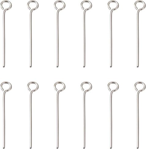 1000Pcs Stainless Steel Open Eye Pin 1" Headpins with Loop 24 Gauges for Beading Necklace Jewelry Making in Kuwait