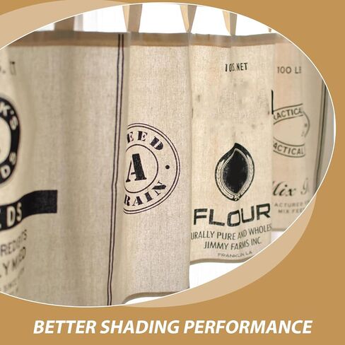 Abaodam Kitchen Curtains Farmhouse for Windows valances Valance Vintage Short Window -Vintage Style Kitchen Short Curtains Cotton Window Valances Increase Short Kitchen Curtains Privacy in Kuwait