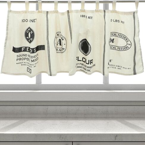 Abaodam Kitchen Curtains Farmhouse for Windows valances Valance Vintage Short Window -Vintage Style Kitchen Short Curtains Cotton Window Valances Increase Short Kitchen Curtains Privacy in Kuwait