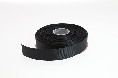 Solid Grosgrain Ribbon 25 Yard Each Roll 100% Polyester Woven Edge (3/4", Black) in Kuwait