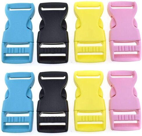 Quick Side Release Buckle Flat 1 Inch Wide 8 Pack One Side Adjustable Clips Snaps Heavy Duty Plastic Replacement for Nylon Strap Boat Cover Backpack Nylon Webbing Belt White pink yellow blue in Kuwait