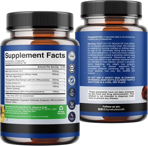 Black Maca Root Capsules for Men - Herbal Enhancement Supplement for Men with Siberian Ginseng Ashwagandha and Black Maca Root for Men - Invigorating Drive Mood Strength & Energy Booster for Men in Kuwait