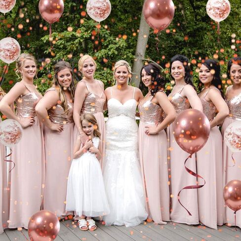 Pink and Gold Confetti Balloons, 60pcs Hot Pink Balloons Macaron Pink Balloons White Balloons Metallic Gold Balloons for Girls Birthday Baby Shower Bridal Shower Wedding Anniversary Party Decorations in Kuwait