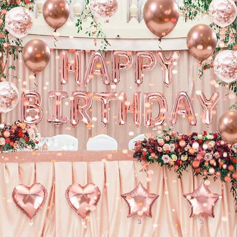 Pink and Gold Confetti Balloons, 60pcs Hot Pink Balloons Macaron Pink Balloons White Balloons Metallic Gold Balloons for Girls Birthday Baby Shower Bridal Shower Wedding Anniversary Party Decorations in Kuwait