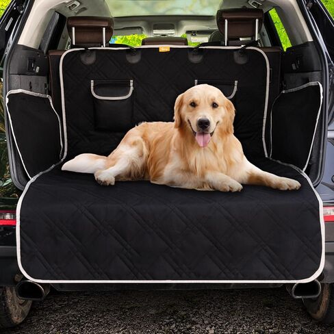Toozey SUV Cargo Liner for Dogs XL, Waterproof Dog Trunk Seat Cover for Back Cargo Area, Dog Car Floor Mat with Side and Bumper Protector, Pet Cargo Cover Liner for SUV/Van/Truck, Black in Kuwait