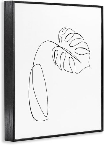 Stupell Industries Minimal Monstera Plant Single Line Drawing, Designed by Patricia Pinto Black Framed Wall Art, 11 x 14 in Kuwait
