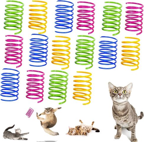 Cat Toys for Indoor Cats, 6PCS Cat Spiral Spring, 6PCS Cat Toy Balls, Interactive Cat Toys, Great Creative Toy to Kill Time and Keep Fit Durable Colorful Toy for Swatting, Biting, Hunting Kitten Toys in Kuwait