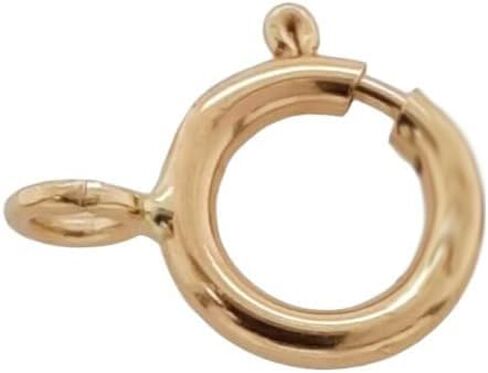 Italian 14K White or Yellow Gold Spring Ring Clasp Different Sizes,(4.5 mm White Gold) in Kuwait