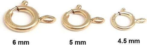 Italian 14K White or Yellow Gold Spring Ring Clasp Different Sizes,(4.5 mm White Gold) in Kuwait