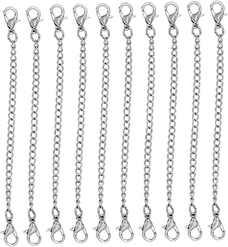 10 Pieces Necklace Extenders Chain Necklace with Adjustable Lobster Clasp for Necklace Bracelet DIY Jewelry Making Findings in Kuwait