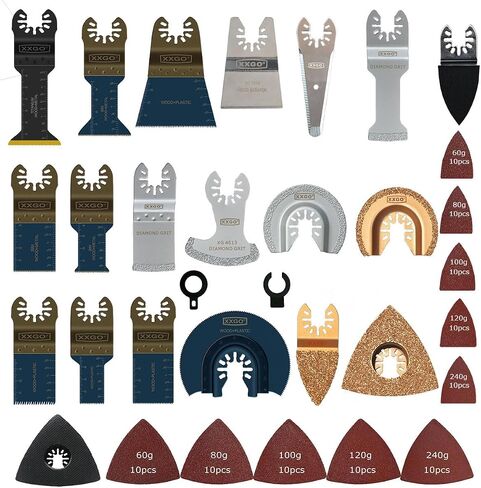XXGO 155 Pcs Finger Oscillating Multi Tool Sanding Pads Accessories Kits Include 150 Pcs Multitool Finger Sanding Paper and 5 Pcs Multi Tool Finger Sanding Pads XG155F in Kuwait