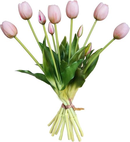 10 Pcs Fake Tulips Tulips Artificial Flowers Real Touch Fake Flowers Artificial Flower Bouquet for Home Table Party Wedding Decoration(Black) in Kuwait