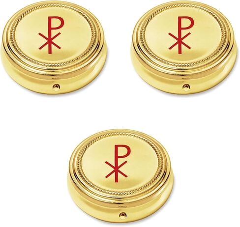 Chi Rho Pyx Gold Tone 2 1/4 Inches Traveling Church Supplies in Kuwait