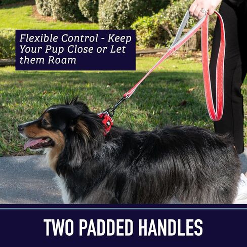 Leashboss Double Handle Dog Leash, Pattern Collection, 6Ft Reflective Dog Leash with Two Padded Handles for Large Dogs or Medium Dogs That Pull (Orange - Blanket) in Kuwait
