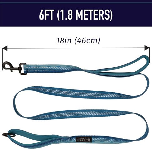 Leashboss Double Handle Dog Leash, Pattern Collection, 6Ft Reflective Dog Leash with Two Padded Handles for Large Dogs or Medium Dogs That Pull (Orange - Blanket) in Kuwait
