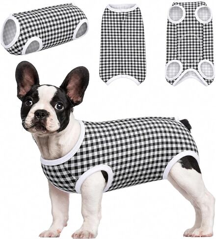 Kuoser Surgical Recovery Suit for Dogs Cats, Pet T-Shirt After Surgery Wear for Dogs, Dog Professional Recovery Suit Comfortable E Collar Alternative, Prevent Licking Onesies Pet Surgery Recovery Suit in Kuwait