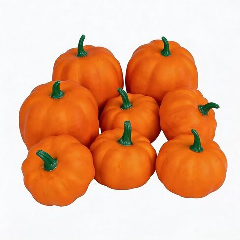 Orgrimmar 12PCS Realistic Artificial Pumpkins Lifelike Fake Pumpkins Table Fireplace Decor for Fall Harvest Wedding Halloween Thanksgiving (Black, 12) in Kuwait